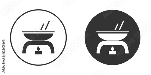 Fondue pot icon in glyph style for web Design. UI UX icons