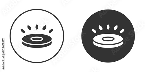 Fire burner icon in glyph style for web Design. UI UX icons