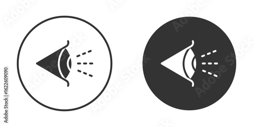 Eye side icon in glyph style for web Design. UI UX icons