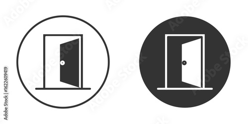 Door open icon in glyph style for web Design. UI UX icons