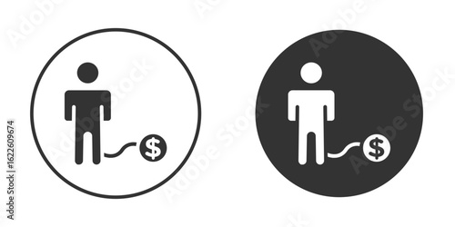 Debt icon in glyph style for web Design. UI UX icons