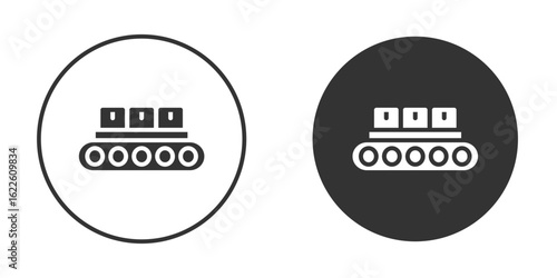 Conveyor belt icon in glyph style for web Design. UI UX icons