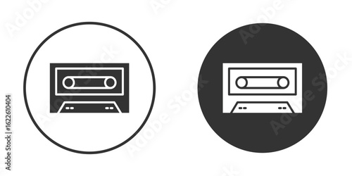 Cassette tape icon in glyph style for web Design. UI UX icons