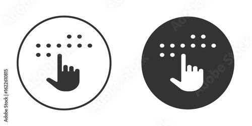 Braille icon in glyph style for web Design. UI UX icons