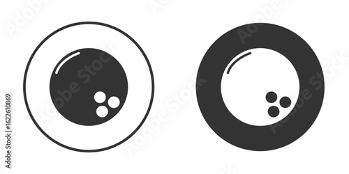 Bowling ball icon in glyph style for web Design. UI UX icons