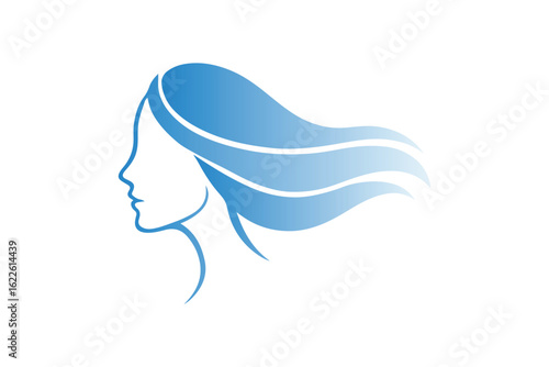 A symbol of a silhouette stylized girl
