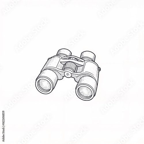 Binoculars sketch illustration on white background