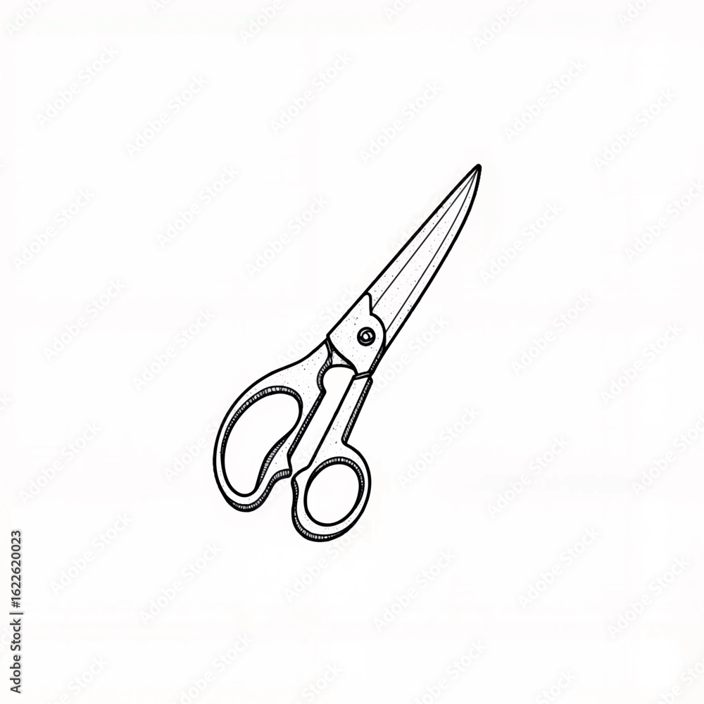 Fototapeta premium Scissors illustration on a white background