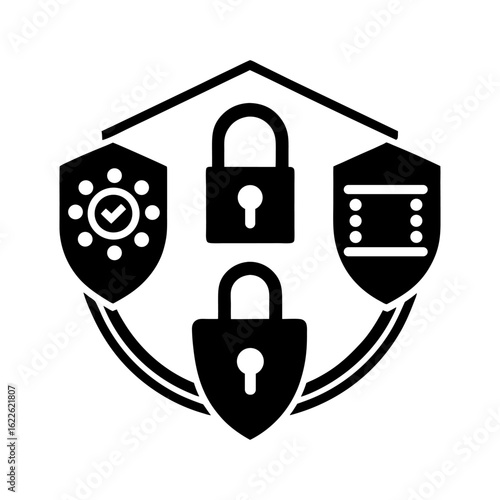 Login, Lock, and Password Icons – Vector Pack on White.