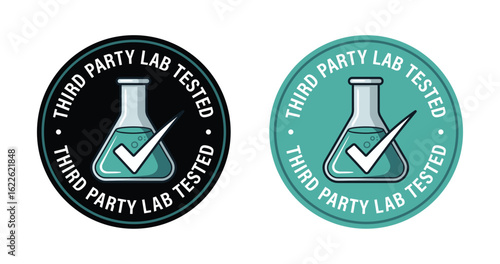 Third Party Lab Tested Seal Vector Illustration for Product Certification and Quality Assurance.