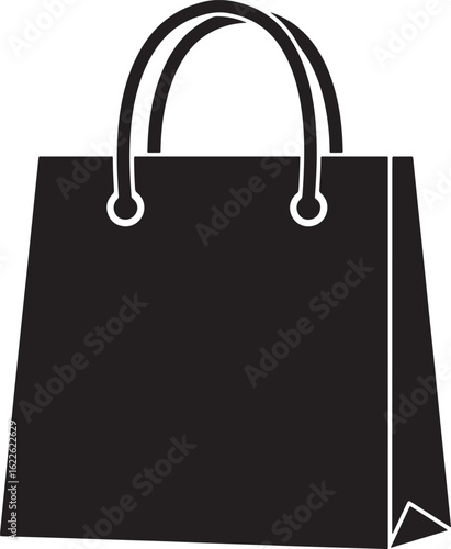 Simple black shopping bag silhouette
