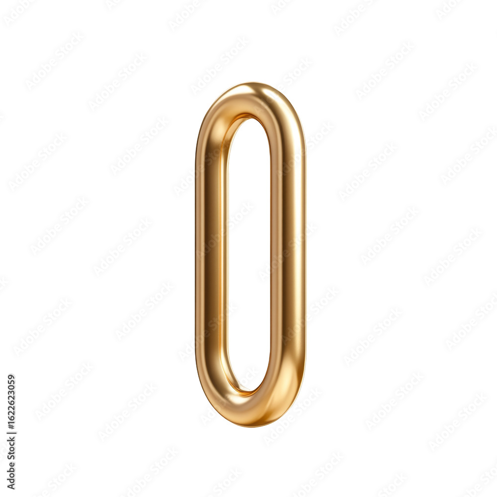 Obraz premium Elegant gold number zero on transparent background