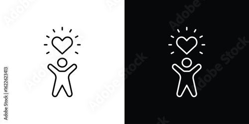 Wellness icon vector logo outline. thin line symbols