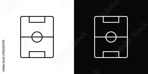 Football field icon vector logo outline. thin line symbols