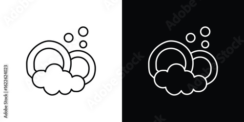 Washing dishes icon vector logo outline. thin line symbols