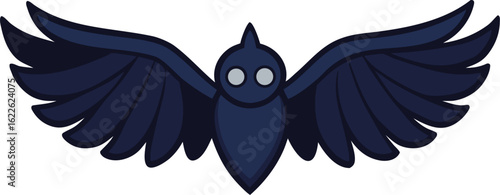 dark wings on transparent background