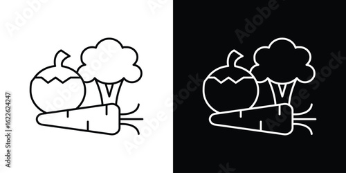 Vegetable icon vector logo outline. thin line symbols