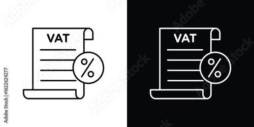 Value added tax VAT icon vector logo outline. thin line symbols