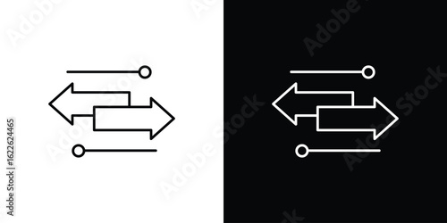Transfer icon vector logo outline. thin line symbols