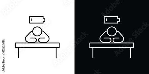 Tired person icon vector logo outline. thin line symbols