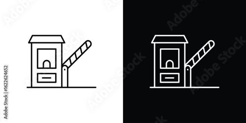 Toll road icon vector logo outline. thin line symbols