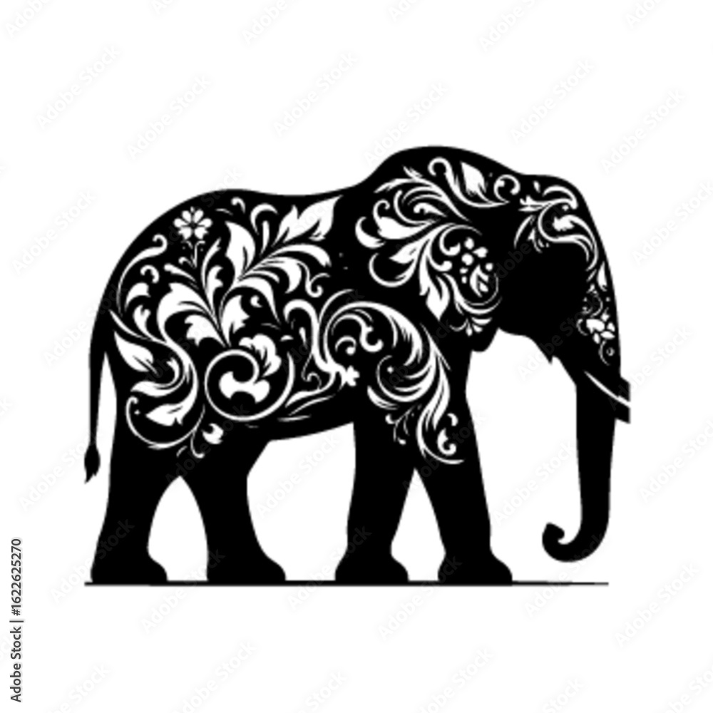 Fototapeta premium Abstract Elephant Vector Art – Modern Wildlife Animal Illustration
