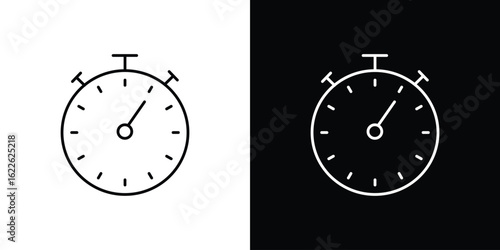 Stopwatch icon vector logo outline. thin line symbols