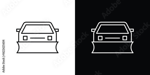 Snowplow icon vector logo outline. thin line symbols
