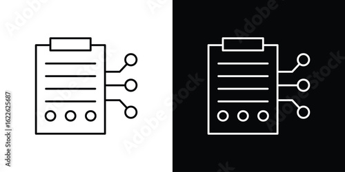Smart contract icon vector logo outline. thin line symbols