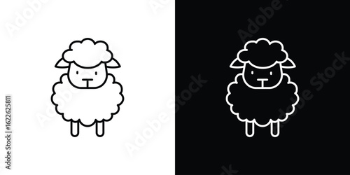 Sheep icon vector logo outline. thin line symbols