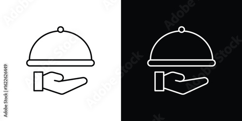 Restaurant Tray icon vector logo outline. thin line symbols