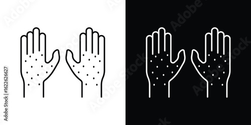 Rash hand icon vector logo outline. thin line symbols