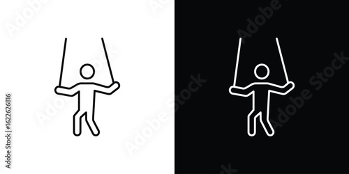 Puppet icon vector logo outline. thin line symbols