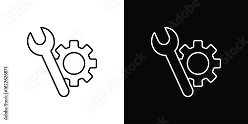 Productivity tools icon vector logo outline. thin line symbols