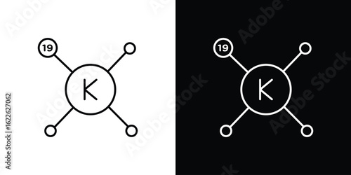 Potassium icon vector logo outline. thin line symbols