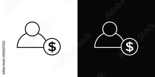 Personal loan icon vector logo outline. thin line symbols
