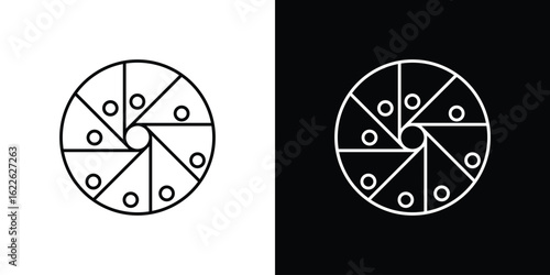 Perpetual motion icon vector logo outline. thin line symbols