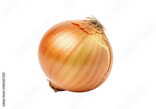 Fresh, whole yellow onion with textured skin, perfect for culinary inspiration and healthy eating.