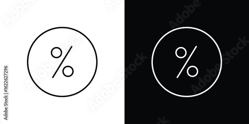 Percent icon vector logo outline. thin line symbols