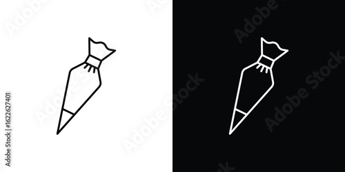 Pastry bag icon vector logo outline. thin line symbols