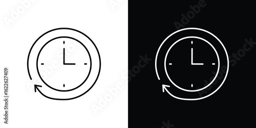Past icon vector logo outline. thin line symbols