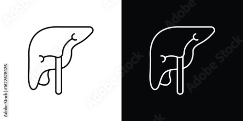 Liver icon vector logo outline. thin line symbols