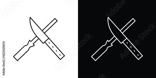 Knife sharpener icon vector logo outline. thin line symbols