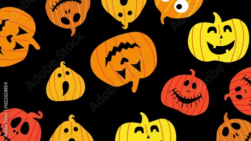 halloween seamless background, video animation