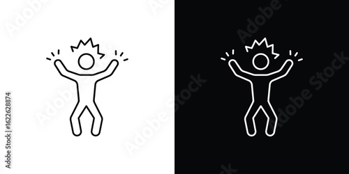 Irritated human icon vector logo outline. thin line symbols