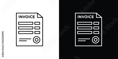 Invoice icon vector logo outline. thin line symbols