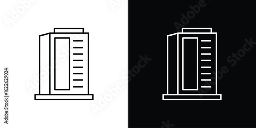 Infrared heat cabin icon vector logo outline. thin line symbols