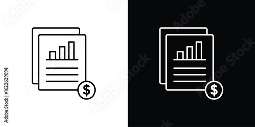 Income statement icon vector logo outline. thin line symbols