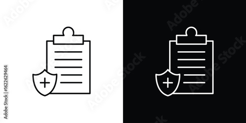 Health insurance icon vector logo outline. thin line symbols
