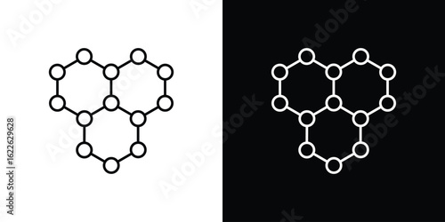 Graphene icon vector logo outline. thin line symbols